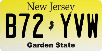 NJ license plate B72YVW