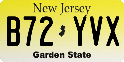 NJ license plate B72YVX