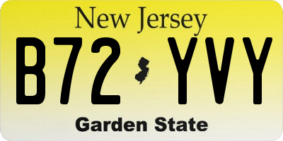 NJ license plate B72YVY