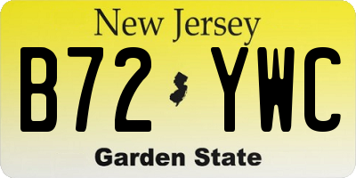 NJ license plate B72YWC