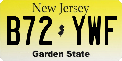 NJ license plate B72YWF