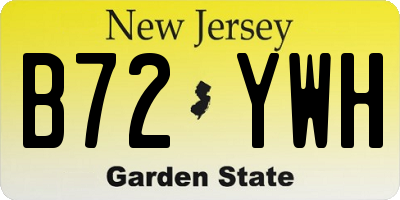 NJ license plate B72YWH