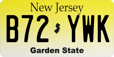NJ license plate B72YWK
