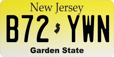 NJ license plate B72YWN