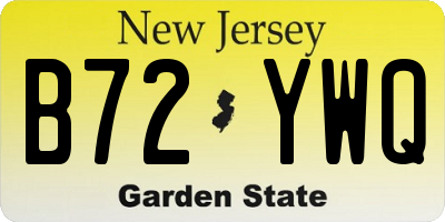 NJ license plate B72YWQ