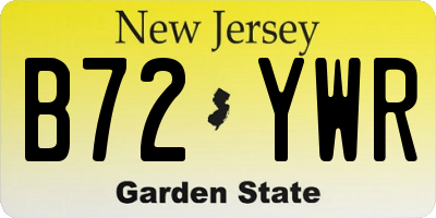 NJ license plate B72YWR