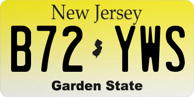 NJ license plate B72YWS
