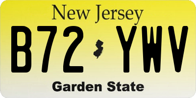 NJ license plate B72YWV