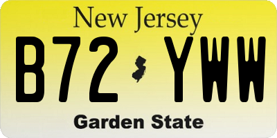 NJ license plate B72YWW