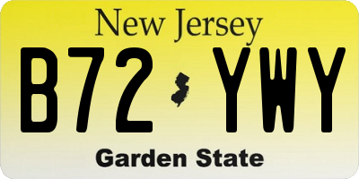NJ license plate B72YWY
