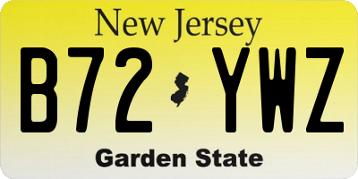 NJ license plate B72YWZ