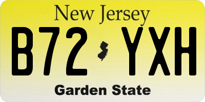 NJ license plate B72YXH