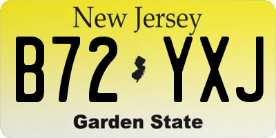 NJ license plate B72YXJ