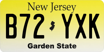 NJ license plate B72YXK