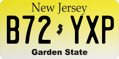 NJ license plate B72YXP