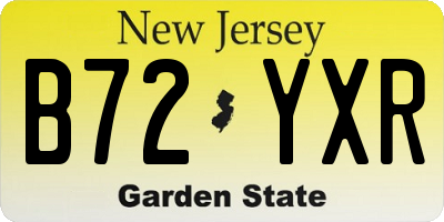 NJ license plate B72YXR
