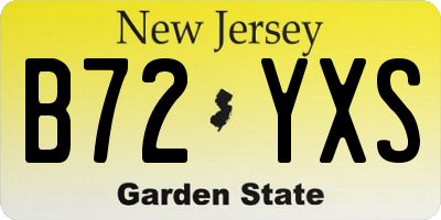 NJ license plate B72YXS