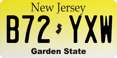 NJ license plate B72YXW