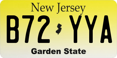 NJ license plate B72YYA