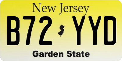NJ license plate B72YYD
