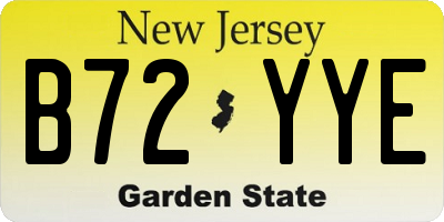 NJ license plate B72YYE