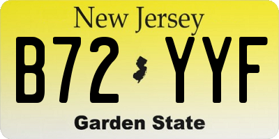 NJ license plate B72YYF