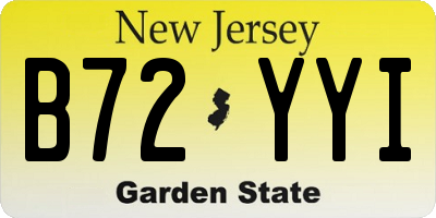 NJ license plate B72YYI