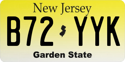 NJ license plate B72YYK