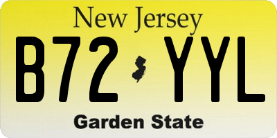 NJ license plate B72YYL