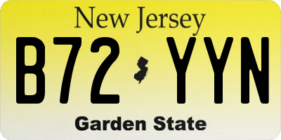 NJ license plate B72YYN