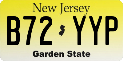 NJ license plate B72YYP