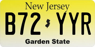 NJ license plate B72YYR