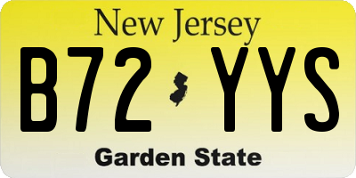 NJ license plate B72YYS