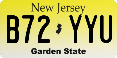NJ license plate B72YYU