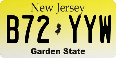 NJ license plate B72YYW