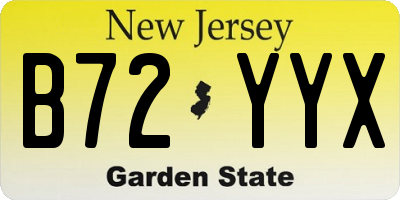 NJ license plate B72YYX
