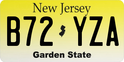 NJ license plate B72YZA