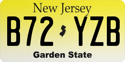 NJ license plate B72YZB