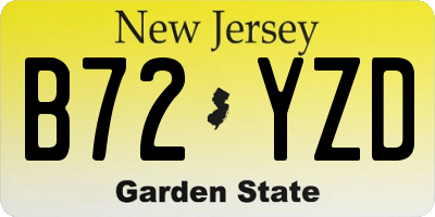 NJ license plate B72YZD