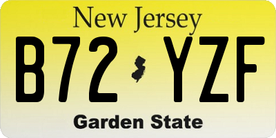 NJ license plate B72YZF