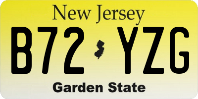 NJ license plate B72YZG
