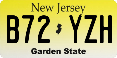 NJ license plate B72YZH
