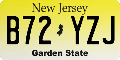 NJ license plate B72YZJ