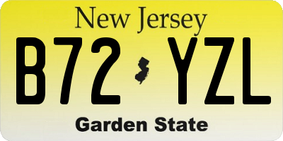 NJ license plate B72YZL