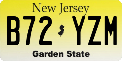 NJ license plate B72YZM