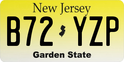 NJ license plate B72YZP