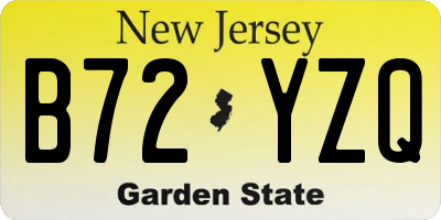 NJ license plate B72YZQ
