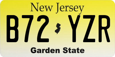 NJ license plate B72YZR
