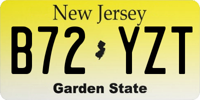 NJ license plate B72YZT
