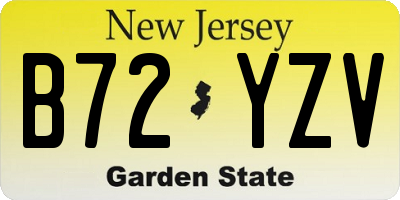 NJ license plate B72YZV